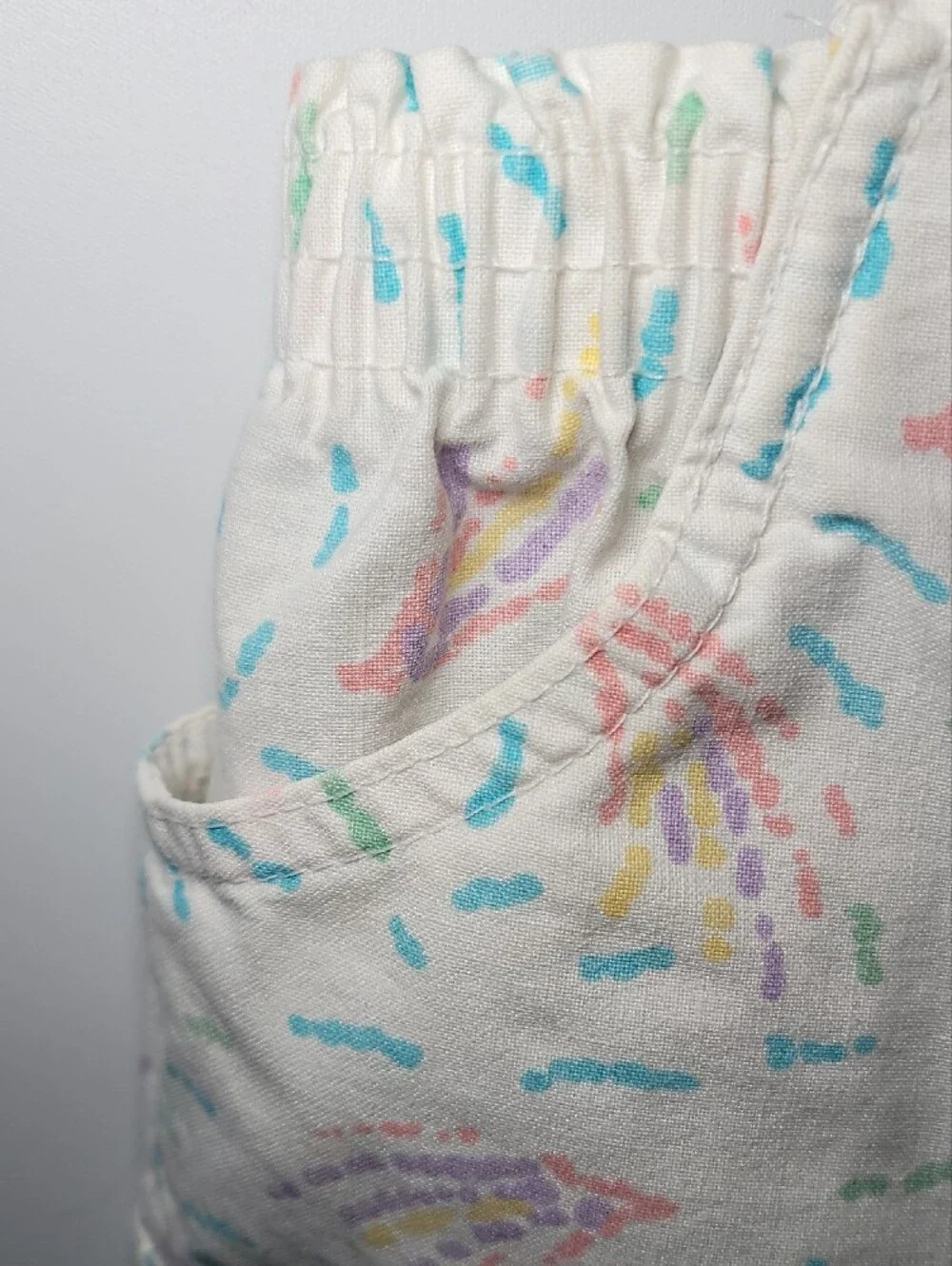 OshKosh B'gosh Cream Multicolor Printed Short Overalls